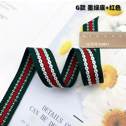 3857 Tiras de borde de cinta jacquard de punto de salto de rayas de color de 2 cm, ribete de borde de pantalones, tiras laterales, textiles para el hogar, accesorios de ropa