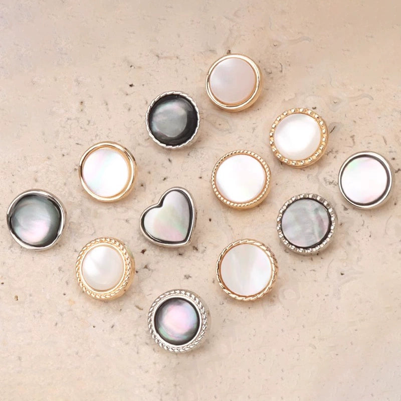 3315★ Bouton de combinaison en métal de coquille naturelle coquille de papillon noire coquille de papillon blanche mousseline de soie chemise bouton cardigan cheongsam petit bouton