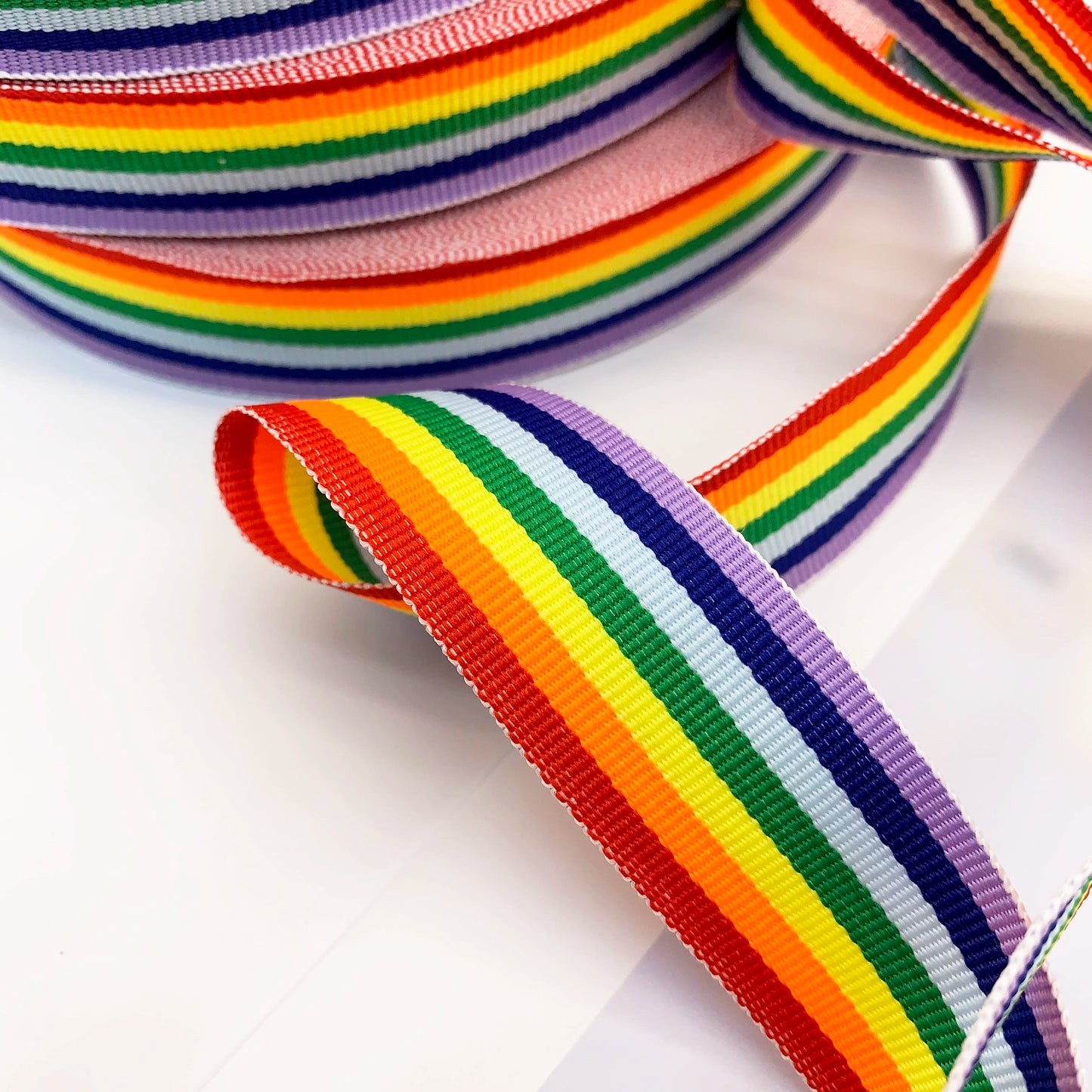 3888 Tira de presión para bordes de cinta con rayas de arcoíris intercoloridas de 1 a 5 cm, correa lateral para accesorios de ropa, tira de cinta para ropa textil para el hogar