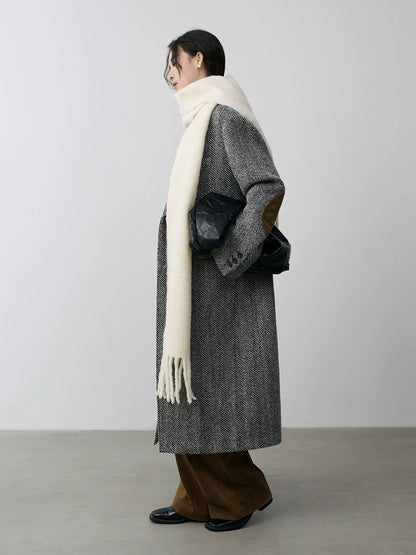 CAREMIND rétro chevrons costume manteau en laine à double boutonnage tempérament guerre barge léger luxe formel haut de gamme manteau