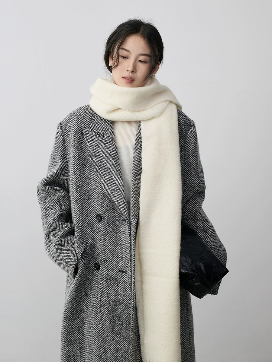 CAREMIND rétro chevrons costume manteau en laine à double boutonnage tempérament guerre barge léger luxe formel haut de gamme manteau