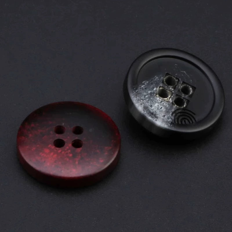 3439★ Abrigo de traje para mujer, botones decorativos de alta gama, botones redondos, ropa, chaqueta, suéter, traje, botones negros, botones de resina