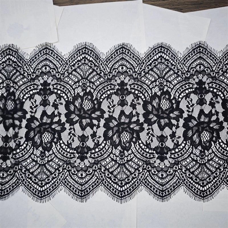 3737 ancho 30cm exquisitas pestañas de encaje hecho a mano DIY vestido alargado empalme velo de novia accesorios de ropa