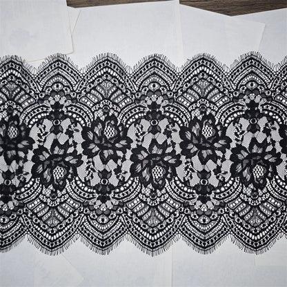 3737 ancho 30cm exquisitas pestañas de encaje hecho a mano DIY vestido alargado empalme velo de novia accesorios de ropa