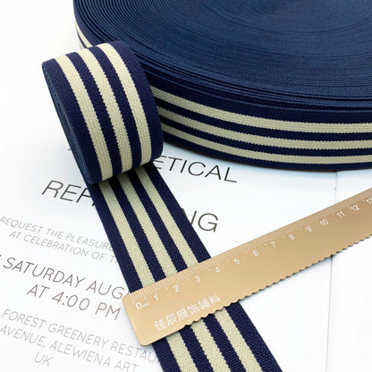 3868 Banda elástica gruesa de 4 cm con rayas de colores para ropa interior, banda de goma para cintura, correa de jacquard, accesorios para ropa