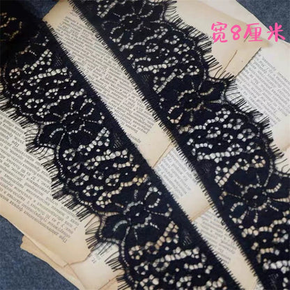 3756 Dentelle à cils unilatérale de haute qualité, col DIY, manches, matériau décoratif d'épissure, accessoires d'allongement de jupe de pantalon