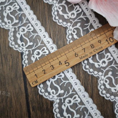 3827 Exquisitos accesorios de decoración de ropa de encaje bordado de malla blanca, accesorios de ropa de encaje hechos a mano DIY