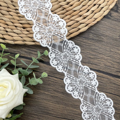 3814 Encaje simple de alta calidad para dobladillo de algodón, bordado de hilo de algodón, para manualidades, ropa, falda, empalme, materiales de boda, accesorios decorativos