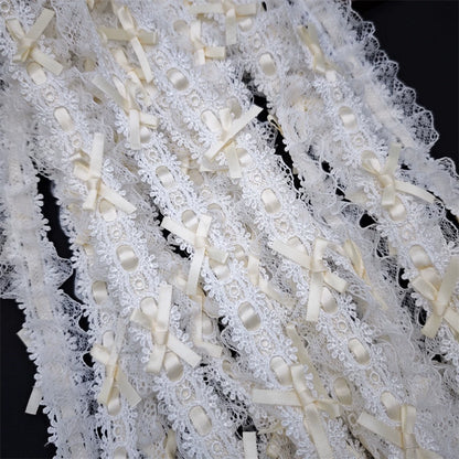 Cinturón de lolita plisado con lazo de encaje de 4 cm de ancho, 3549★, para manualidades, accesorios de encaje, bolsa para ropa, materiales hechos a mano