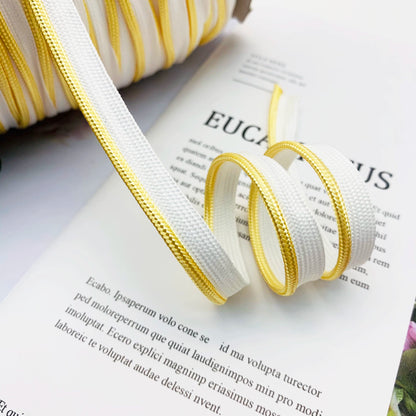 Cinta adhesiva de seda brillante de 1 cm, 41 colores, con borde incrustado, para decoración de hogar, textiles, accesorios de ropa, 3847