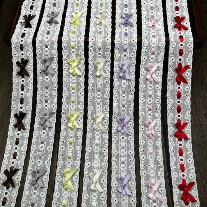 3552★ Ancho 4,5 cm Lazo multicolor Encaje Ropa Cinta Algodón Bordado Lolita Encaje DIY Accesorios hechos a mano