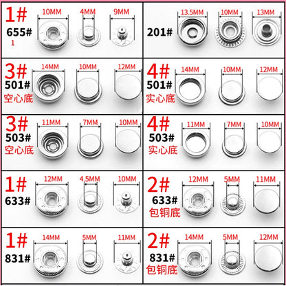 3411★  Metal high-end clothes clothing mother and child buttons jacket hidden buttons round coat down jacket buttons buttons buttons buttons