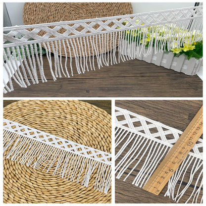 3674 Accesorios de encaje de seda de leche soluble en agua con borlas de alta calidad, material de encaje hecho a mano DIY, falda alargada, decoración textil para el hogar