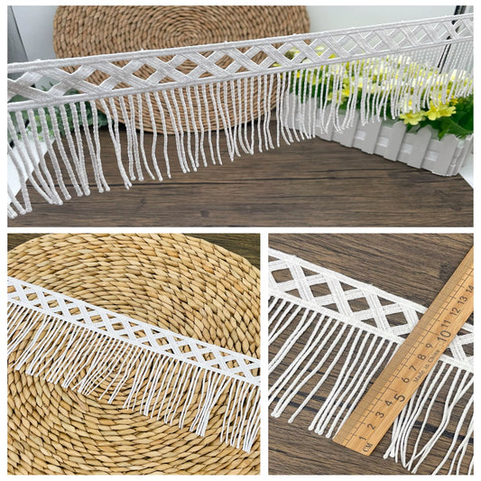 3674 Accesorios de encaje de seda de leche soluble en agua con borlas de alta calidad, material de encaje hecho a mano DIY, falda alargada, decoración textil para el hogar