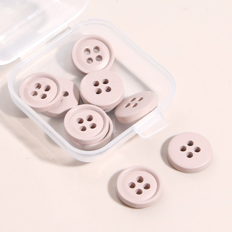 3324★  Round Shirt Clothes Decorative Buttons Shirt Cardigan Top Women's Four-Eye Buttons Sweater Cuffs Small Button Accessories