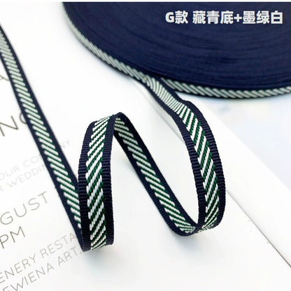 3854 Tira lateral de cinta jacquard de sarga de color de 1 cm para accesorios de ropa, tira de prensado de bordes, tira de ribete para textiles del hogar