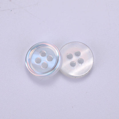 3349★  Versatile black and white men's short-sleeved t-shirt polol shirt round small button shirt buttons women's chiffon shirt buttons