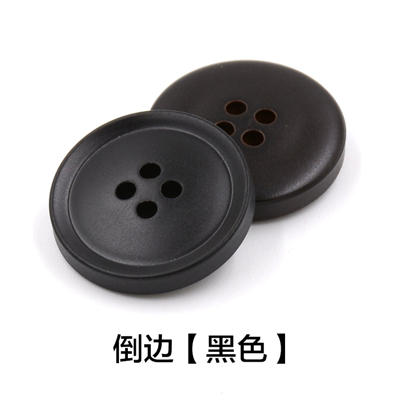 3431★ Botones negros de cuatro ojales para abrigo de hombre, blazer, botones ABS, gabardina de moda, abrigo, pantalones, botones de camisa