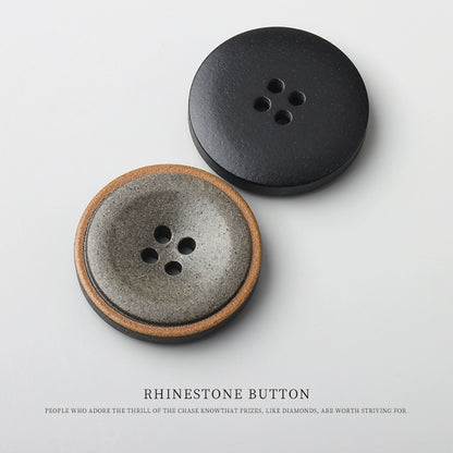 3247★  Burnt edge resin recycled buttons Versatile high-end coat trench coat buttons Vintage suit jacket sweater four-eye buttons