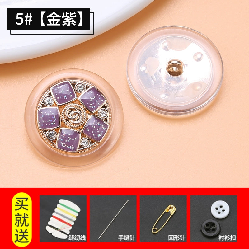 3490★ Gabardina con botones de punta de metal para mujer, botones decorativos versátiles, ropa, suéter, pijama, botones redondos grandes