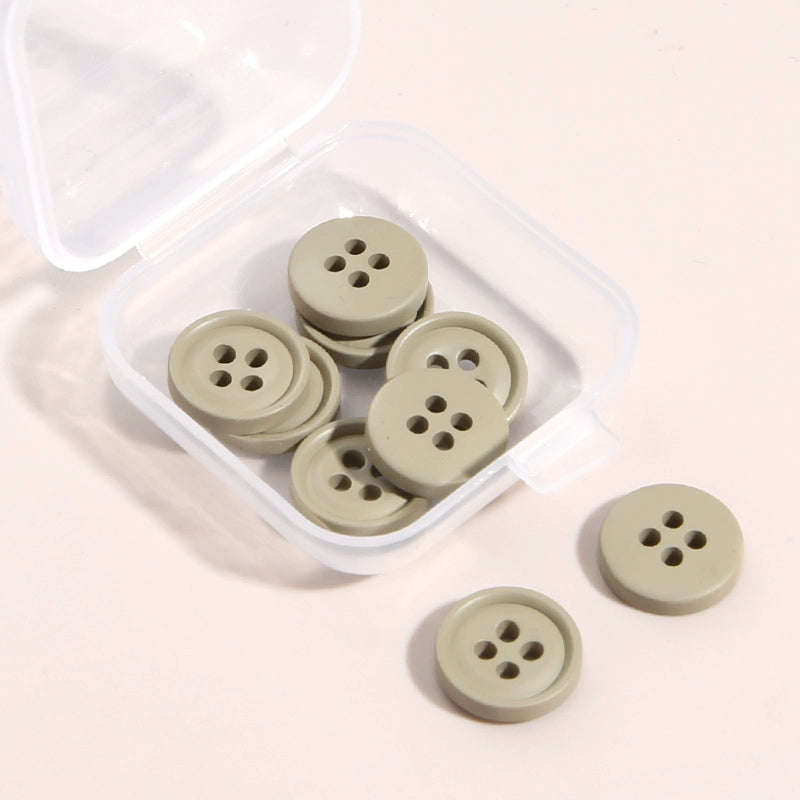 3324★  Round Shirt Clothes Decorative Buttons Shirt Cardigan Top Women's Four-Eye Buttons Sweater Cuffs Small Button Accessories