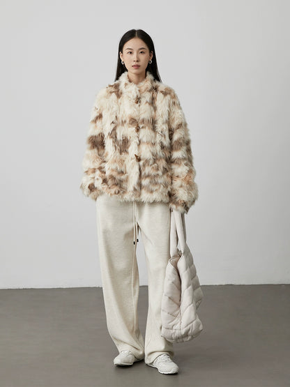[Miss Bird] CAREMIND Chaqueta corta de felpa cálida y perezosa con temperamento respetuoso con el medio ambiente, chaqueta de algodón de piel de invierno 