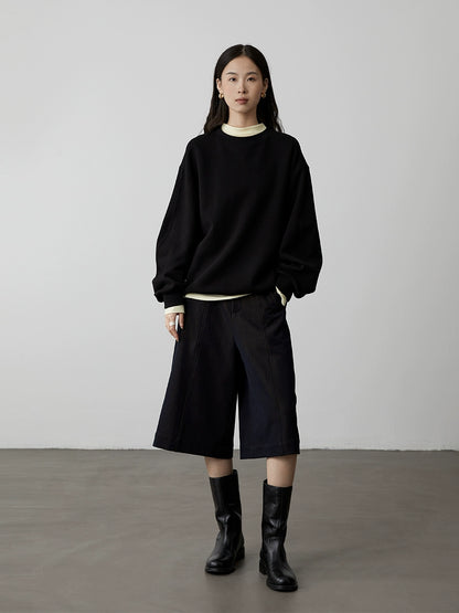 [Suéter fácil] Suéter de silueta holgada CAREMIND, suéter con textura de color sólido, chaqueta superior, ropa de mujer 