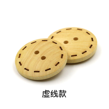 3322★  Round two-eye wooden button baby children's clothes baby sweater decorative buttons shirt shirt cardigan buttons