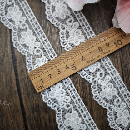 3827 Exquisitos accesorios de decoración de ropa de encaje bordado de malla blanca, accesorios de ropa de encaje hechos a mano DIY