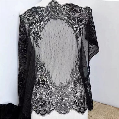 3740 Largeur 55 cm Haute Qualité Maille Fleur Unilatérale Cils Dentelle Mariage Châle Épissage Vêtements Accessoires