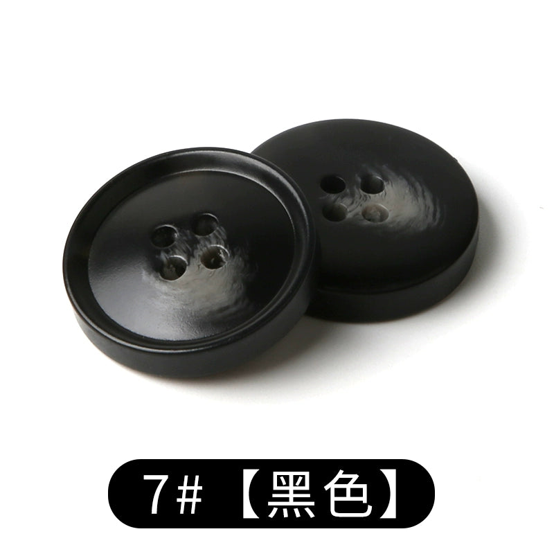 3447★  suit buttons round resin coat button trench coat jacket top versatile clothes white men's and women's black buttons