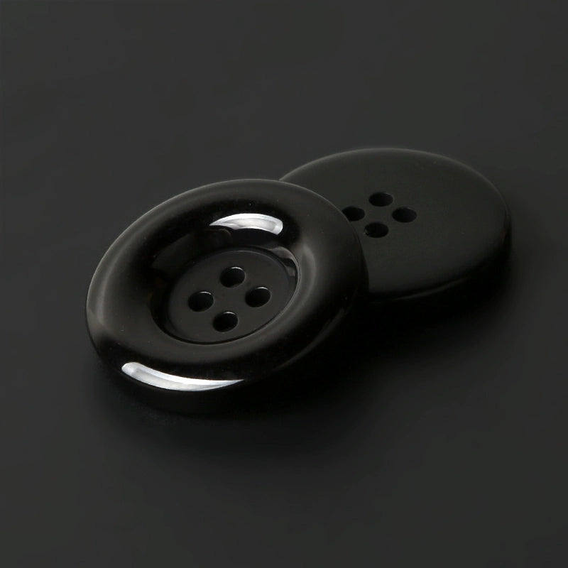 3446★ Botones redondos negros para abrigo, moda femenina, versátil, de lana, para suéter, chaqueta, cárdigan, gabardina, botones pequeños