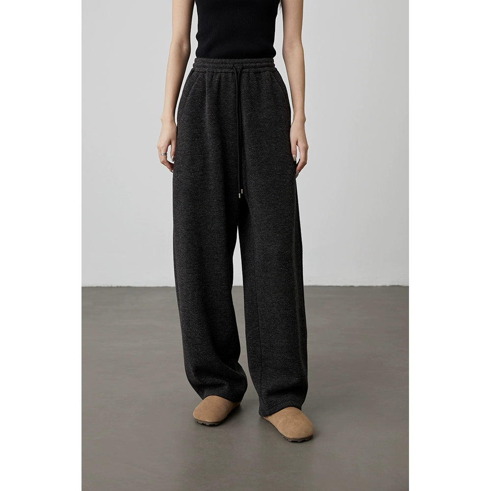 [Scimitar sweatpants] CAREMIND beige wide-leg casual pants autumn and winter straight sweatpants trousers children