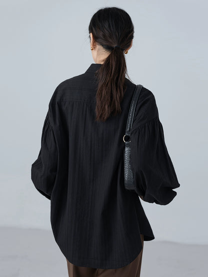 [Cayendo en el otoño] Camisa negra CAREMIND Premium Sense MAX Top minimalista misterioso y capaz Otoño 