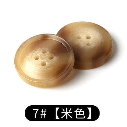 3447★  suit buttons round resin coat button trench coat jacket top versatile clothes white men's and women's black buttons