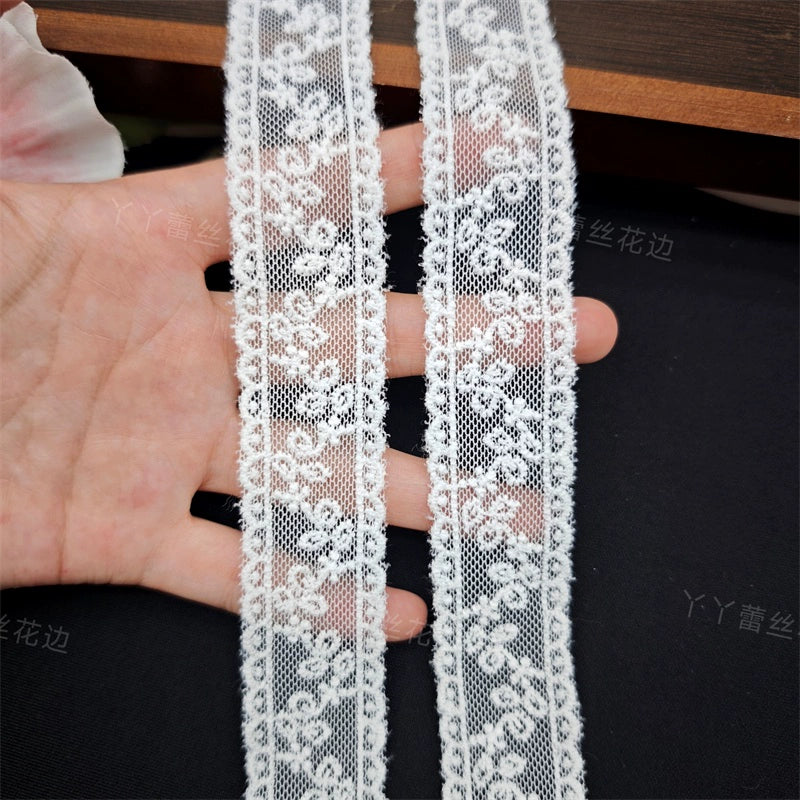 3826 Accesorios de bordado de malla con borde de encaje bilateral, encaje de algodón puro hecho a mano, accesorios para el cabello, ropa, falda, cinturón de encaje