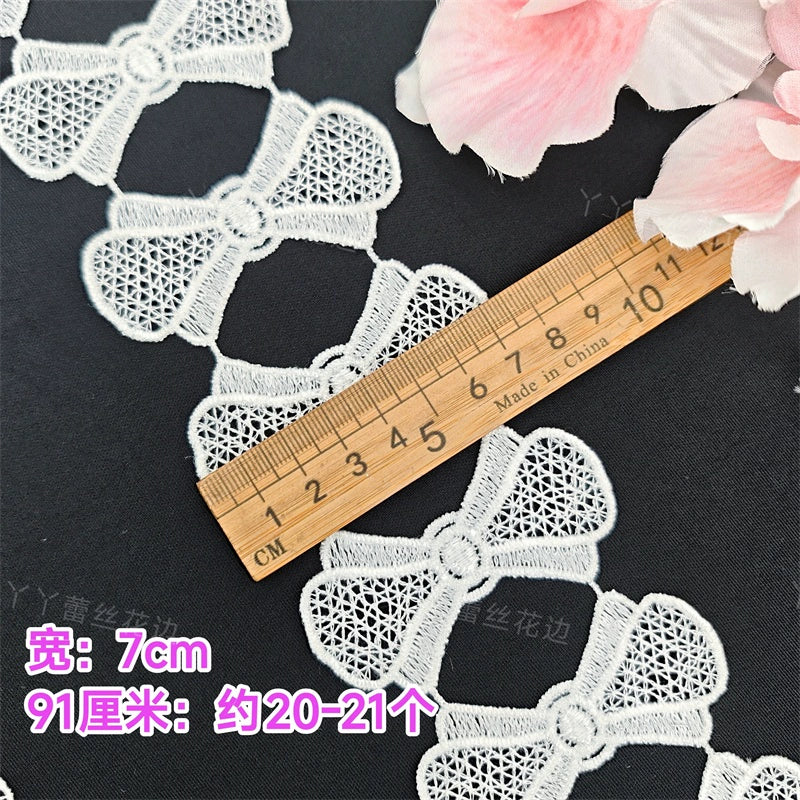 3664 Exquisito encaje de poliéster con forma de mariposa, tela de encaje soluble en agua para ropa, joyería de boda, collar, correa de hombro, cinturón, accesorios decorativos