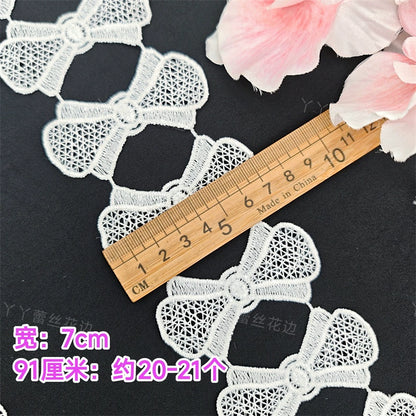 3664 Exquisito encaje de poliéster con forma de mariposa, tela de encaje soluble en agua para ropa, joyería de boda, collar, correa de hombro, cinturón, accesorios decorativos