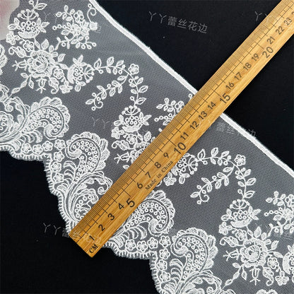 3810 ancho 14cm hecho a mano DIY accesorios japonés malla poliéster bordado cortinas ropa bordado encaje decorativo encaje