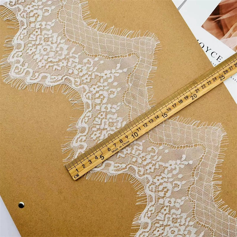 Encaje de pestañas onduladas suaves de 15 cm de ancho, tela para manualidades, ropa, falda, velo de novia, accesorios de empalme