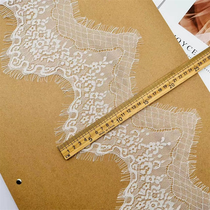 Encaje de pestañas onduladas suaves de 15 cm de ancho, tela para manualidades, ropa, falda, velo de novia, accesorios de empalme