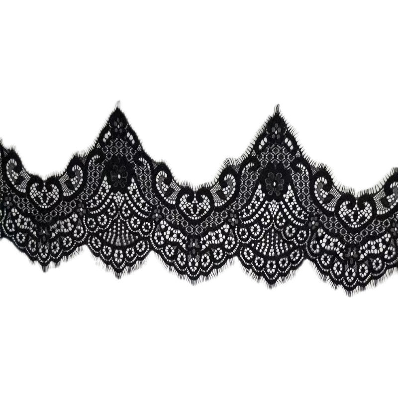 3750 Accessoires exquis en dentelle de cils, bord en dentelle de cils ondulé épaissi, vêtements en voile faits à la main largeur 17 cm