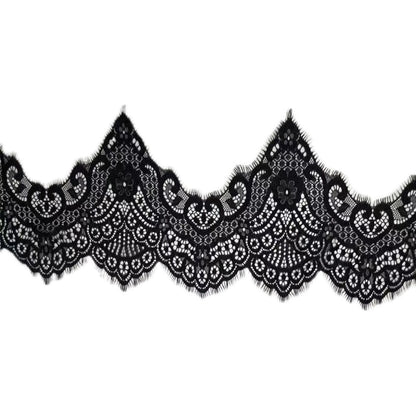 3750 Accessoires exquis en dentelle de cils, bord en dentelle de cils ondulé épaissi, vêtements en voile faits à la main largeur 17 cm