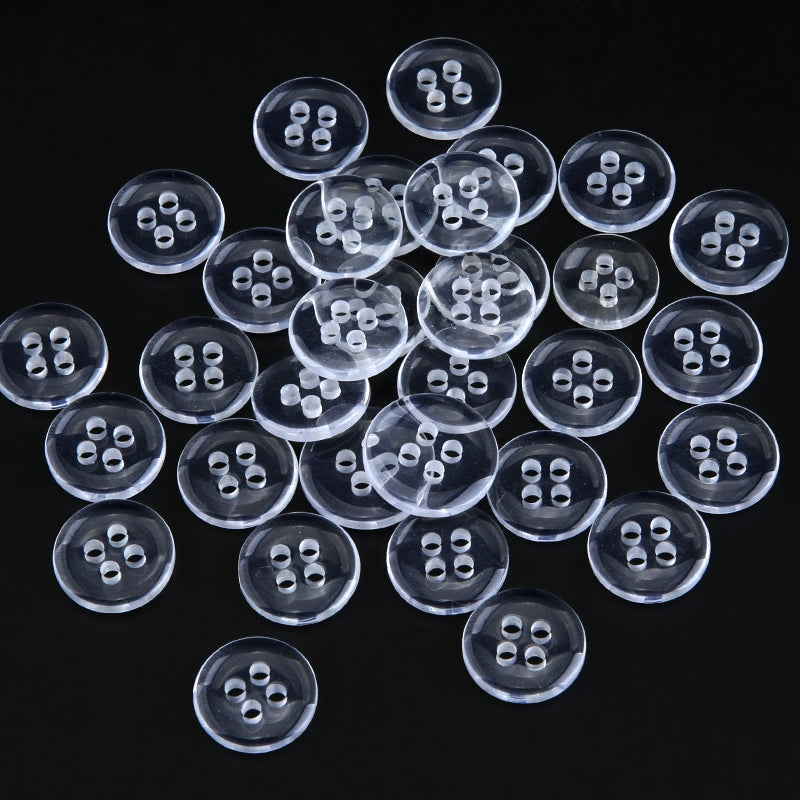3495★ Botones Especiales Resina Transparente Dos Ojos Cuatro Ojos Botón de Pan Botón de Camisa Botón de Camisa de Primavera y Verano Botón de Suéter de Chaqueta