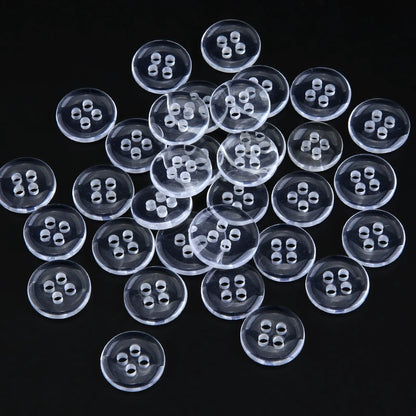 3495★ Botones Especiales Resina Transparente Dos Ojos Cuatro Ojos Botón de Pan Botón de Camisa Botón de Camisa de Primavera y Verano Botón de Suéter de Chaqueta