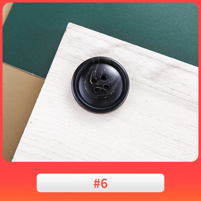 3443★ Botón redondo de resina versátil, botón de abrigo de lana, botón de gabardina para mujer, botón de pantalón de traje para hombre