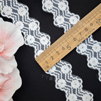 3814 Encaje simple de alta calidad para dobladillo de algodón, bordado de hilo de algodón, para manualidades, ropa, falda, empalme, materiales de boda, accesorios decorativos