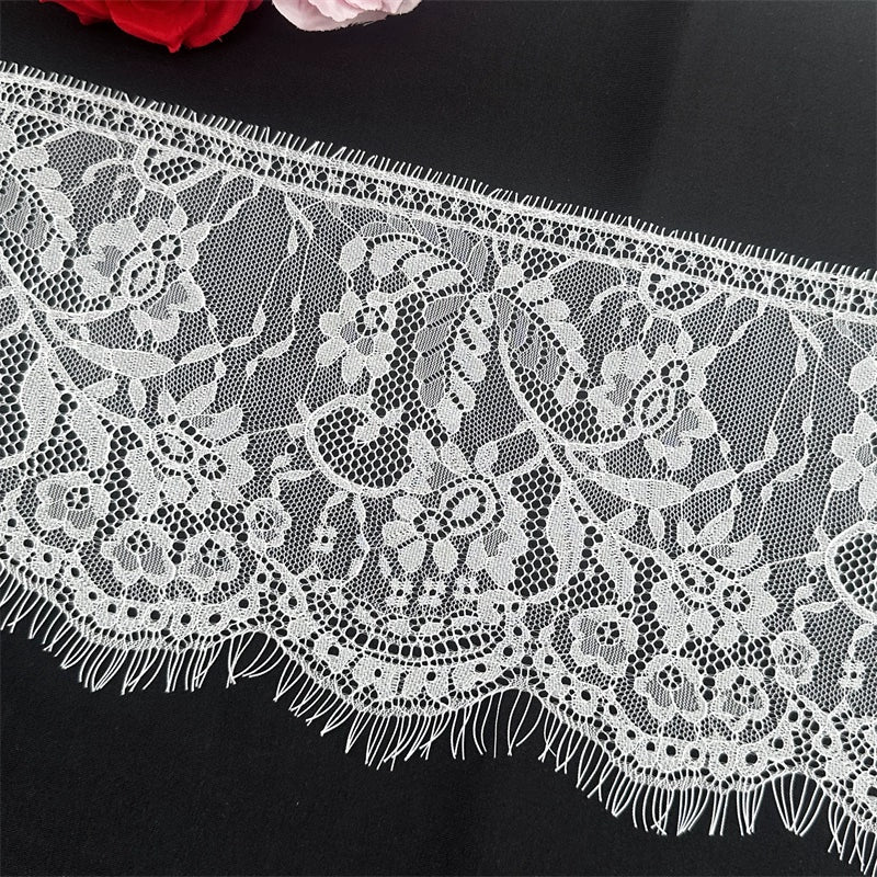 Encaje fino exquisito de 3775 cm de ancho y 16 cm de ancho, hecho a mano, para accesorios de ropa, faldas y cortinas.