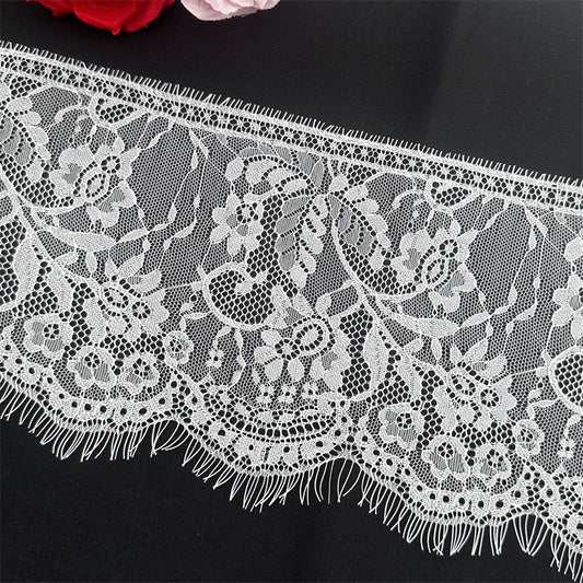 Encaje fino exquisito de 3775 cm de ancho y 16 cm de ancho, hecho a mano, para accesorios de ropa, faldas y cortinas.