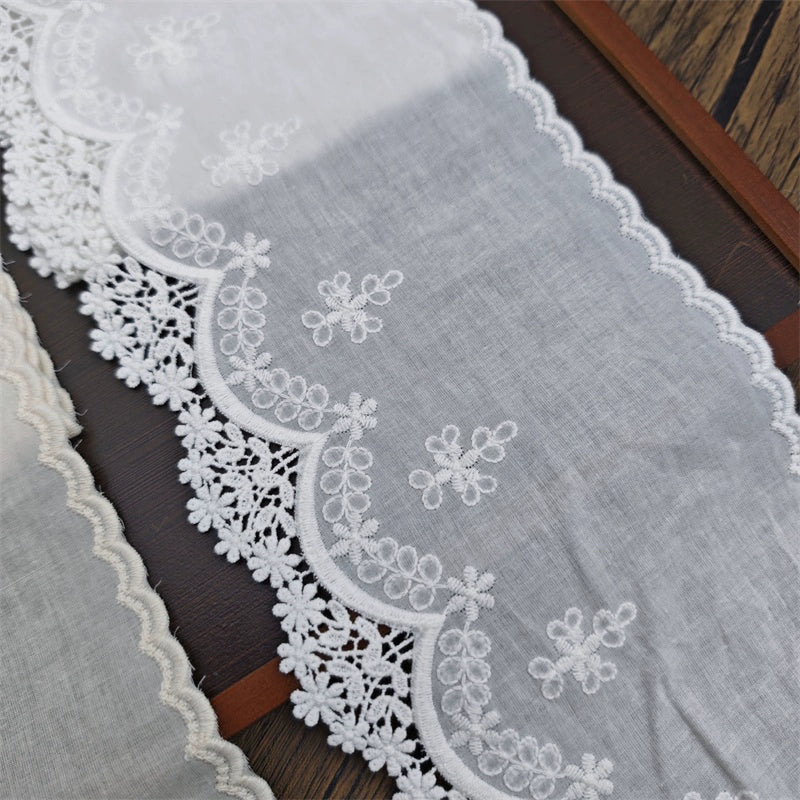 Encaje bordado con borde de algodón de alta calidad, 3784 cm de ancho y 14 cm de ancho, para ropa de bebé, falda, empalme de cortina para el hogar, accesorios de empalme